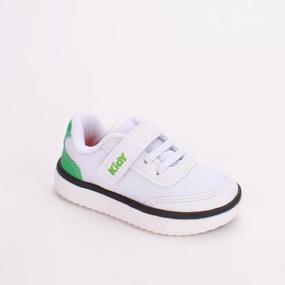 Tênis Infantil Menino Kidy Happy Casual Calce Fácil Branco Verde