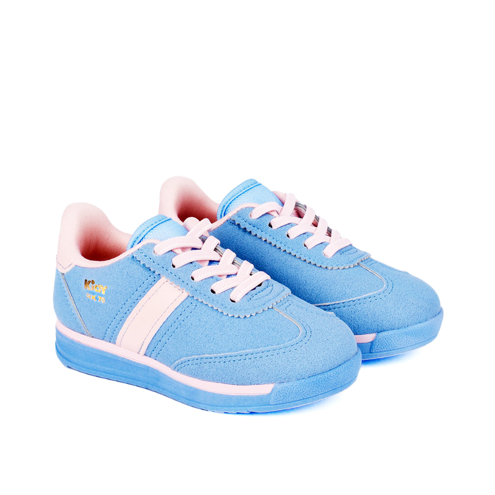 Tênis Infantil Menina Kidy RK 70 Azul/Rosa Confortável e Antiderrapante