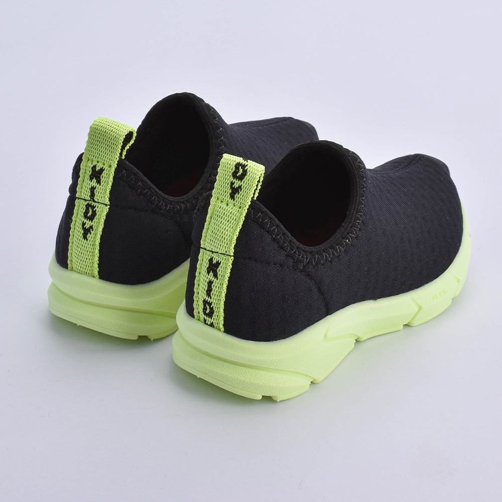 Tênis Kidy Energy Bebê Respitec Preto com Neon - Calce Fácil, Leve e Confortável