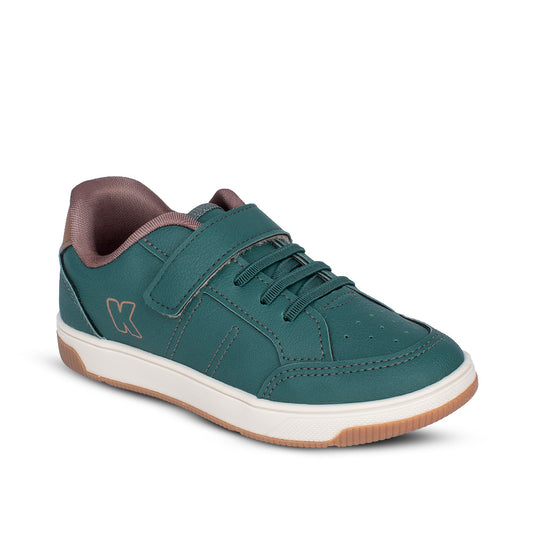 Tênis Infantil Menino Kidy Astral Verde/Castanho Casual Moderno Velcro