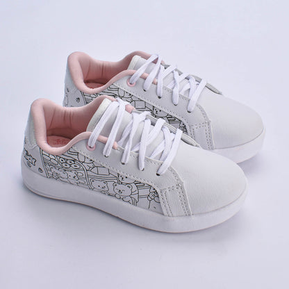 Kit Infantil Menina Tênis Kidy Hype Branco + Livro Bob Goods