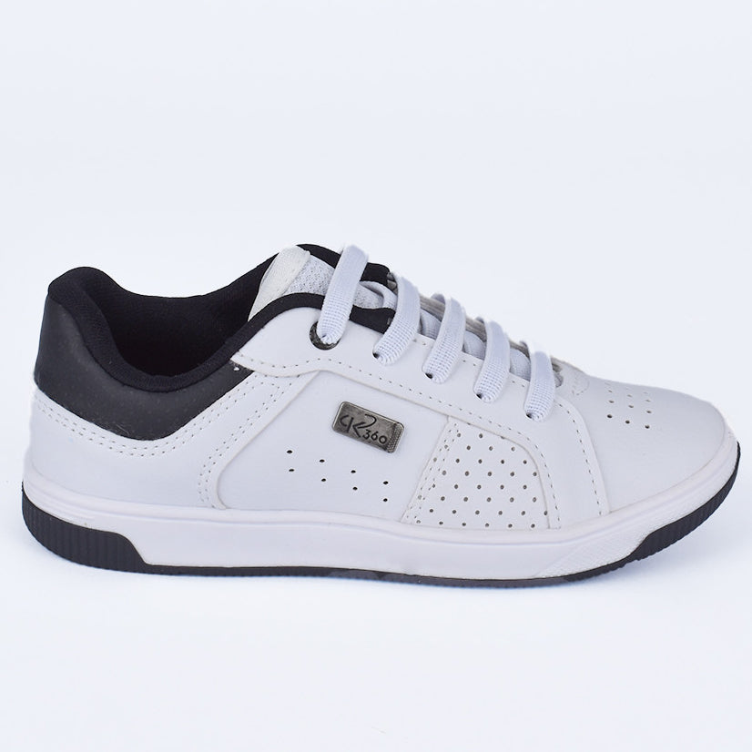 Tênis Menino Infantil K360 Casual Conforto Branco e Preto - Kidy