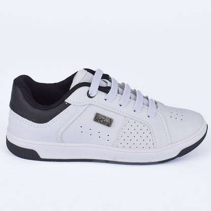 Tênis Menino Infantil K360 Casual Conforto Branco e Preto - Kidy