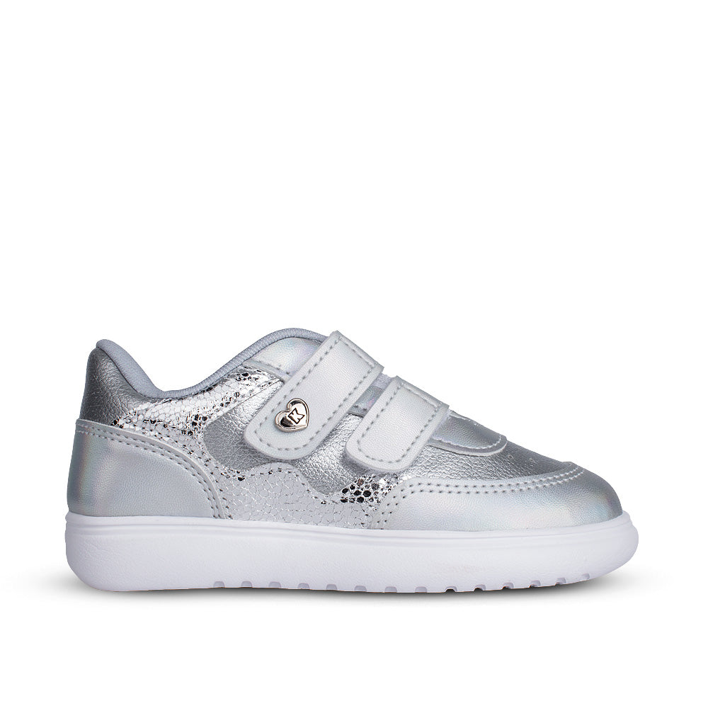 Tênis Infantil Meninas Prata Kidy Soft Casual Brilho e Conforto
