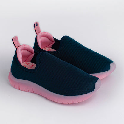 Tênis Menina Infantil Kidy Ultra Flex Marinho e Rosa