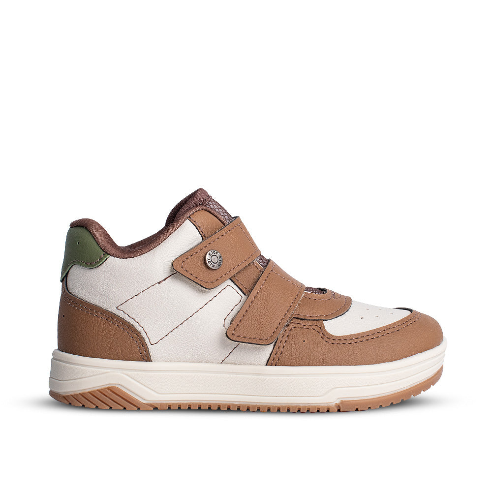 Tênis Infantil Menino Kidy Happy Cano Alto Natural/Caramelo