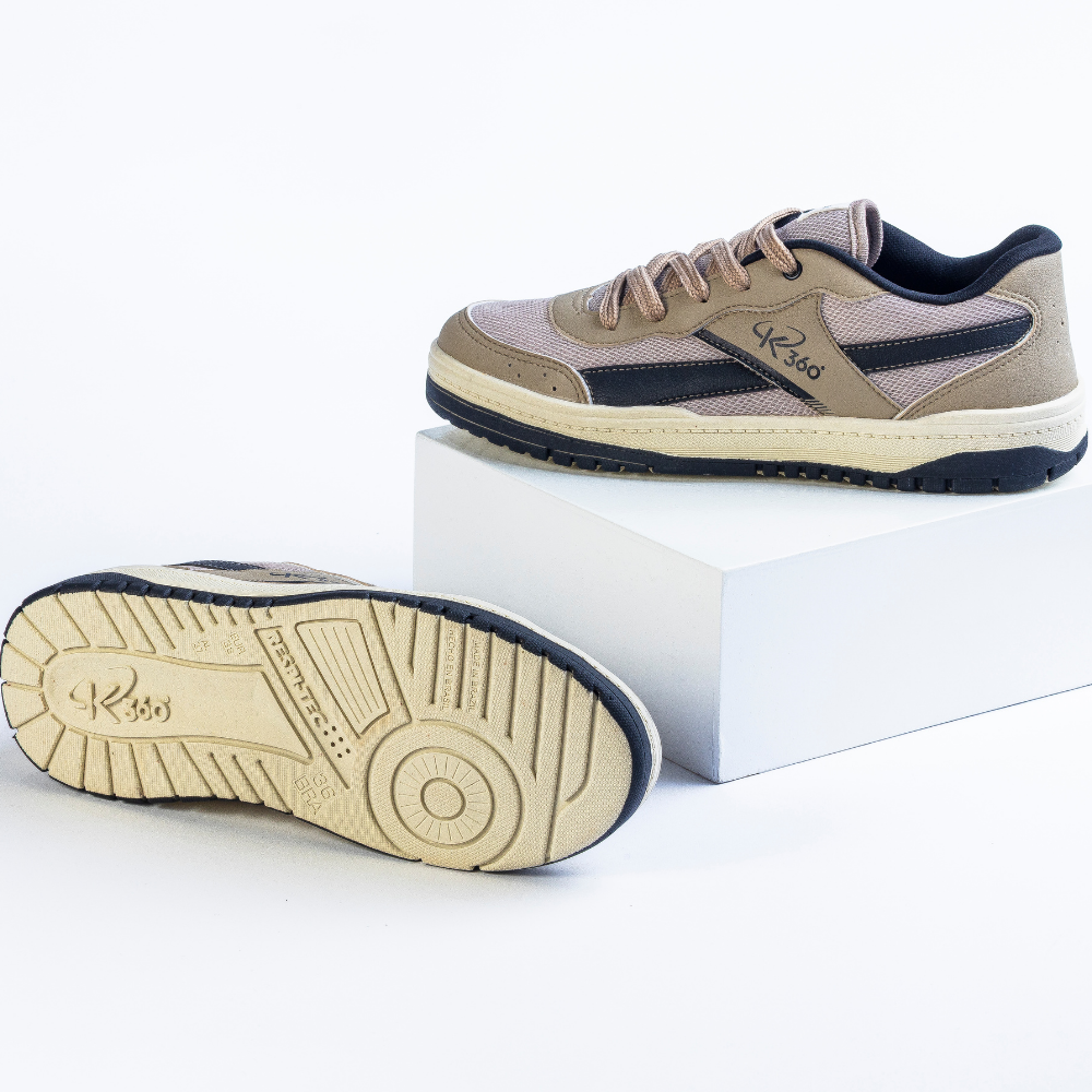 Tênis Menino Infantil K360 Estilo Respitec Preto e Bege - Kidy