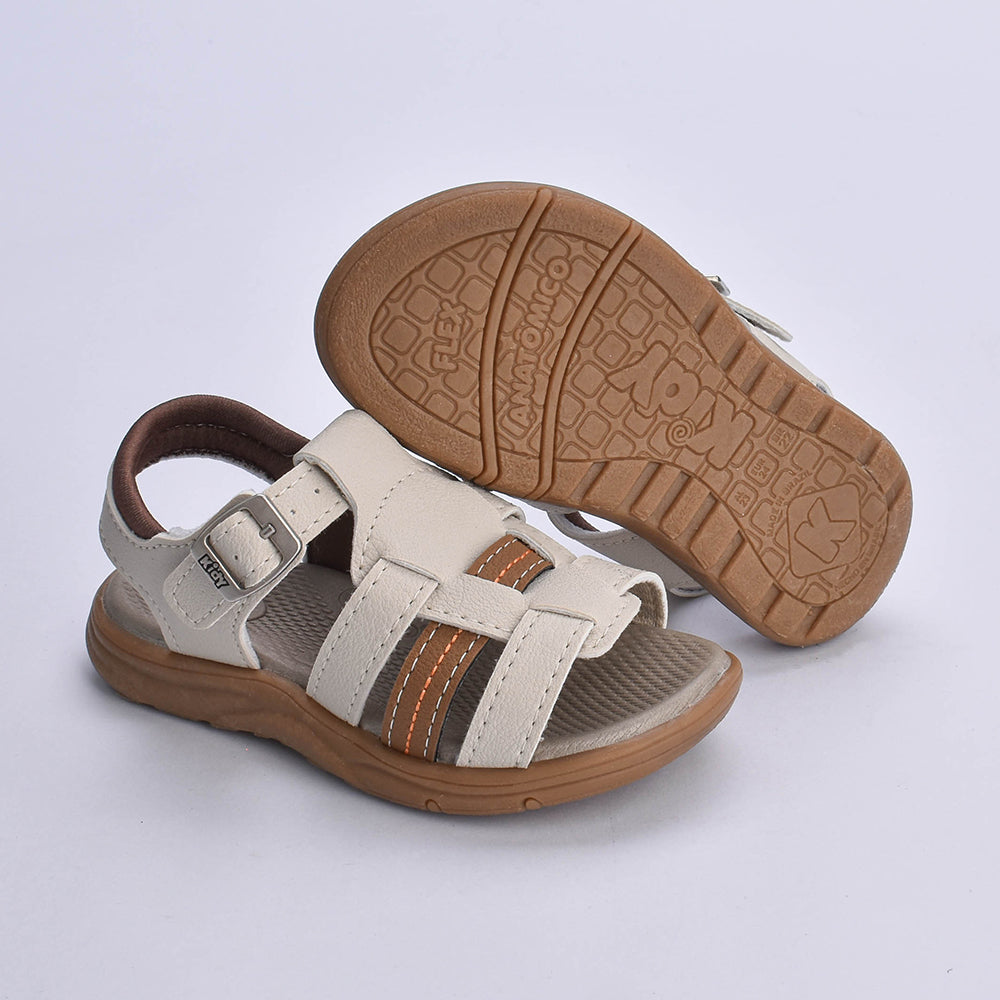 Sandália Papete Menino Kidy Flex Anatômica Natural Caramelo