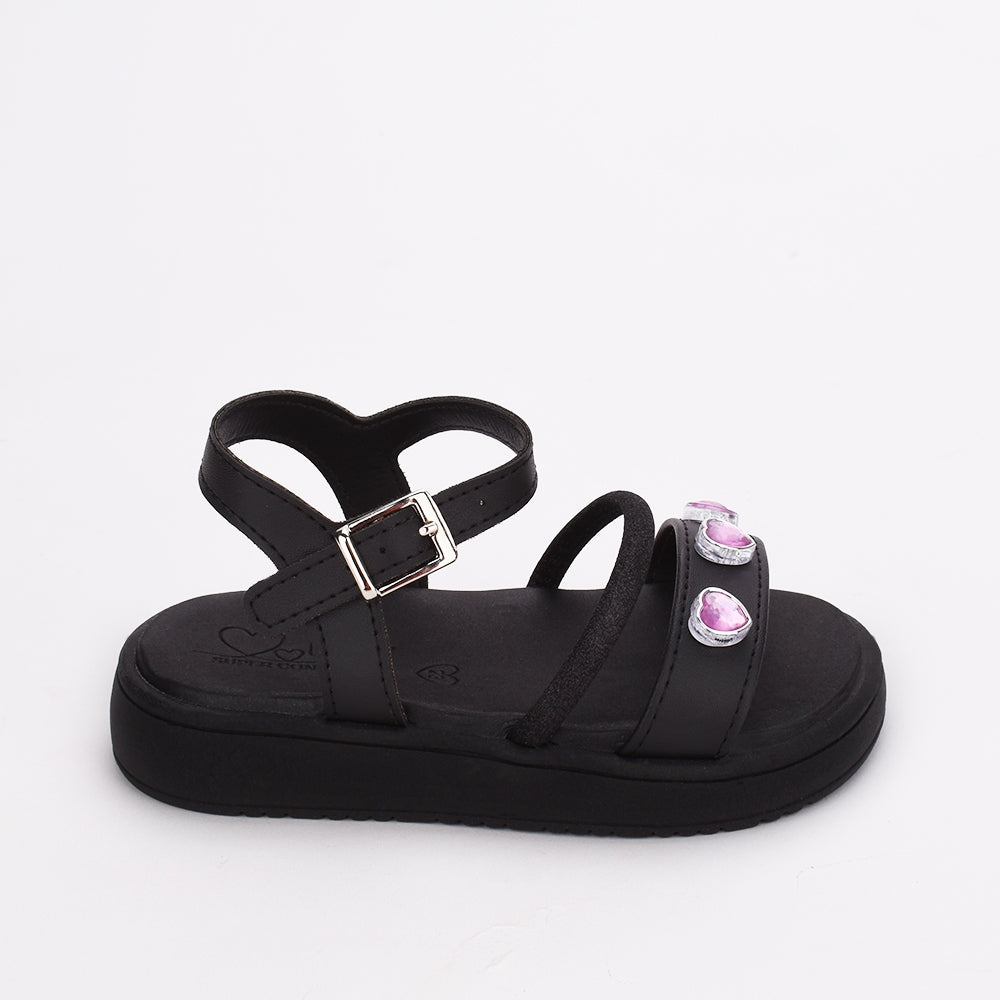 Sandália Menina Infantil Kidy Mini Flat Form Branco e Rosa