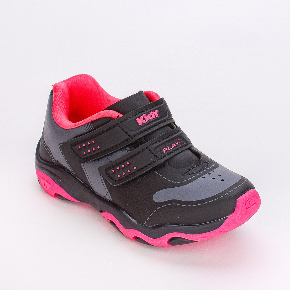 TENIS KIDY PLAY RESPITEC PRETO/PINK NEON