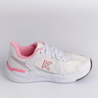 Tênis Menina Infantil K360 Retro Branco e Rosa - Kidy