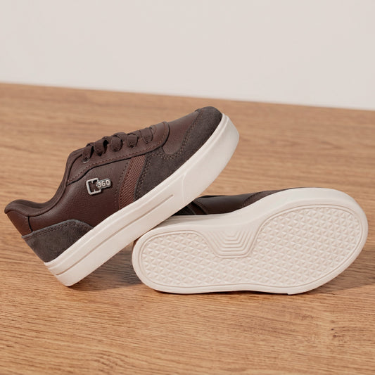 Tênis Infantil Menino Kidy K360 Ultra Leve Café Moderno Conforto