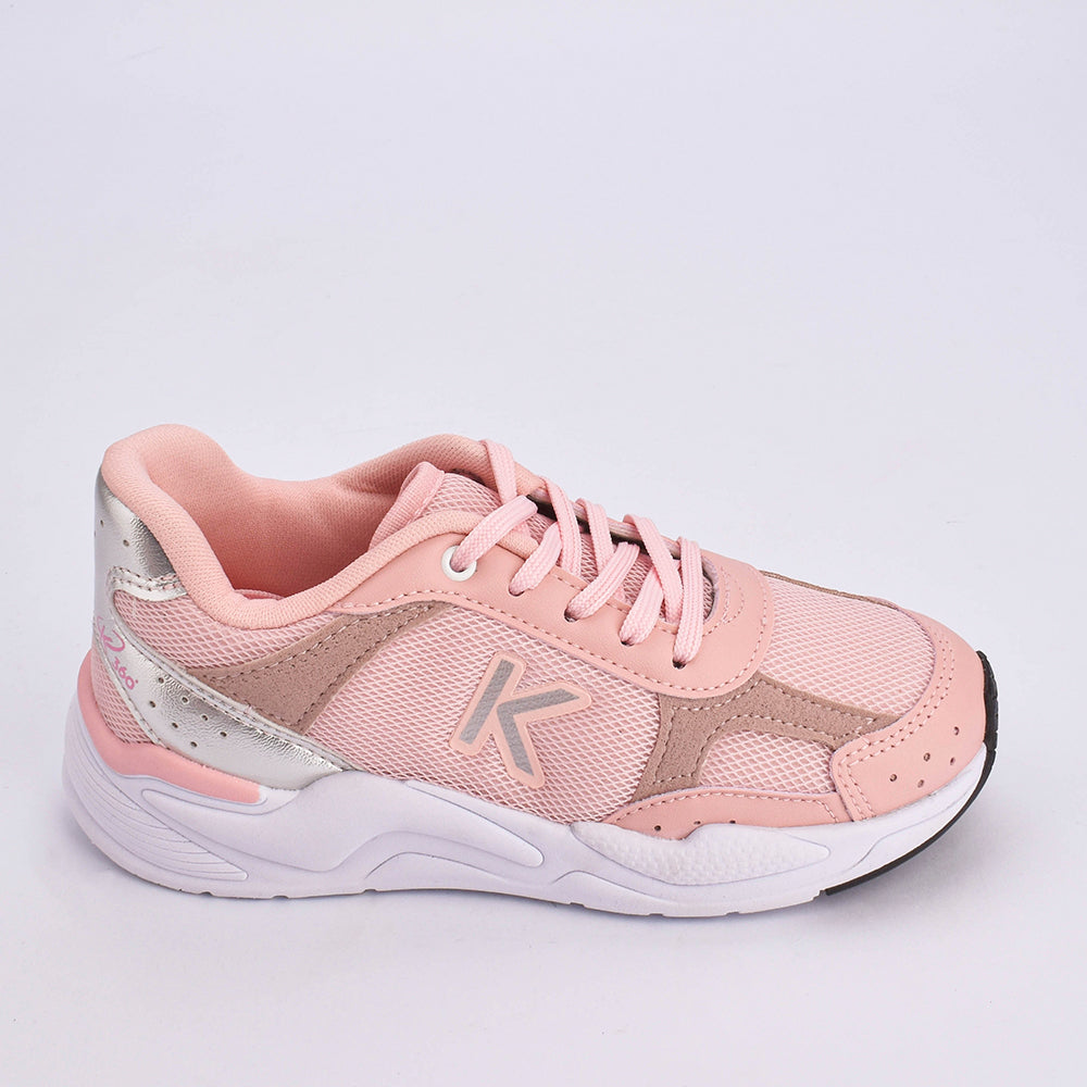TENIS INFANTIL MENINA  K360 RETRO NUDE/PRATA