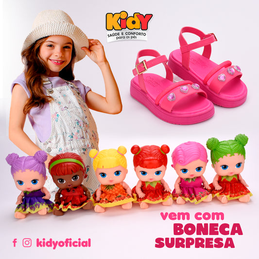 Sandália Infantil Kidy Flat Form Com Brinquedo Pink