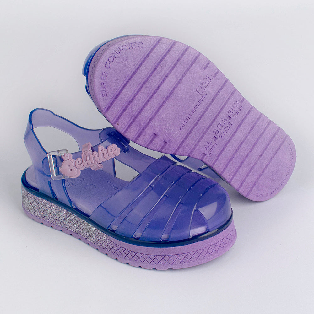Sandália Menina Kidy Gloss Belinha Lilás