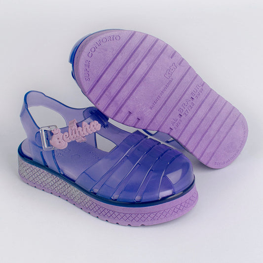 Sandália Menina Kidy Gloss Belinha Lilás