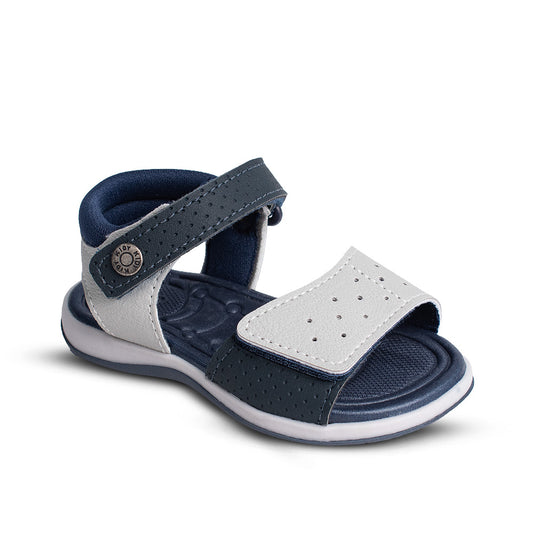 Sandália Infantil Menino Kidy Marinho/Branco Casual Velcro