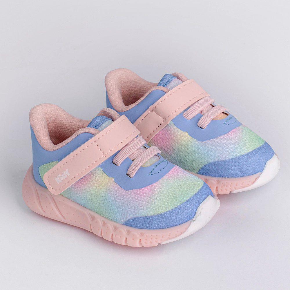 Tênis Menina Infantil Kidy Equilíbrio Azul Bebê e Colorido