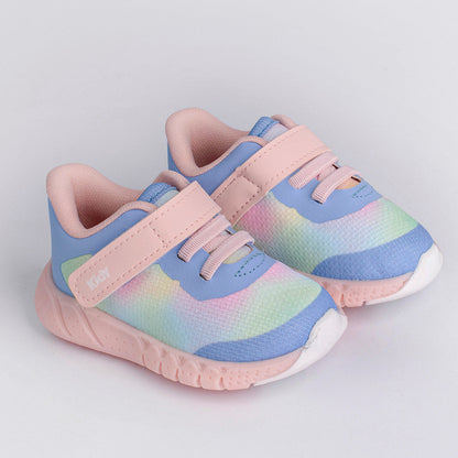 Tênis Menina Infantil Kidy Equilíbrio Azul Bebê e Colorido