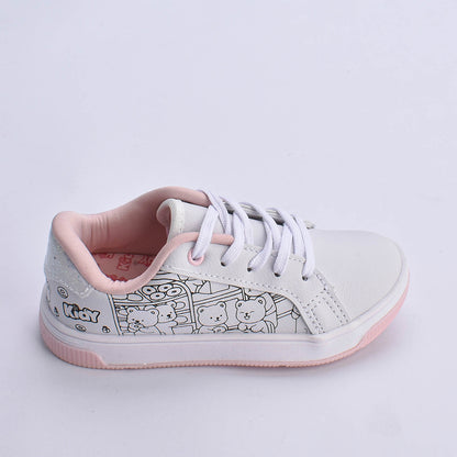 Kit Tênis Infantil Menina Astral Branco + Livro Bob Goods