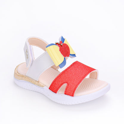 SANDALIA INFANTIL MENINA KIDY FLY BABY BRANCO/VERMELHO