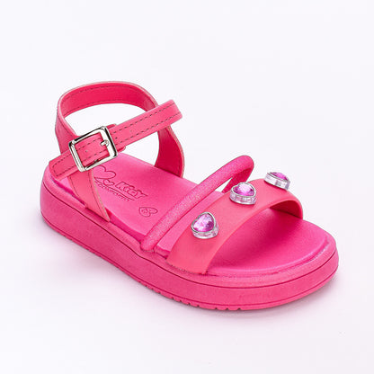 Sandália Infantil Kidy Flat Form Com Brinquedo Pink