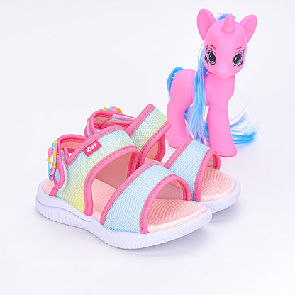 Sandália Menina Infantil Kidy Fly Baby Marinho e Rosa