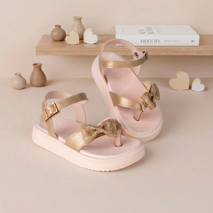 Sandália Menina Kidy Mini Flat Form Ouro