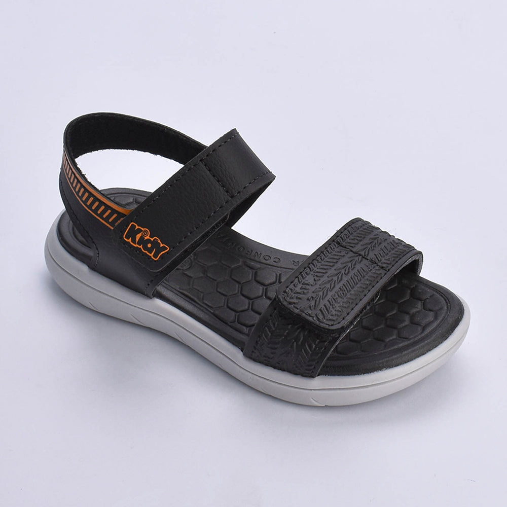 Sandália Kidy Toys Baby Preto e Laranja