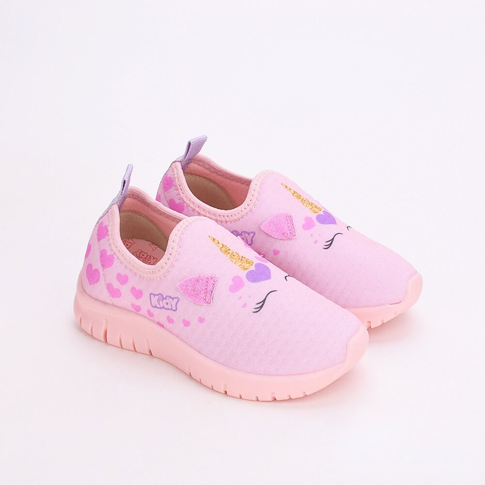 Tênis Infantil Menina Kidy Ultra Flex Com Unicórnio Para Pintar Rosa