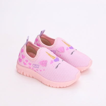 Tênis Infantil Menina Kidy Ultra Flex Com Unicórnio Para Pintar Rosa