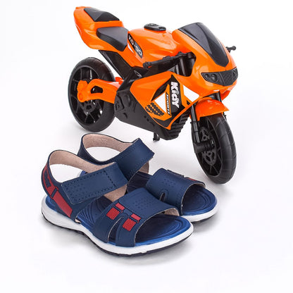 SANDÁLIA KIDY TOYS BABY MARINHO/VERMELHO