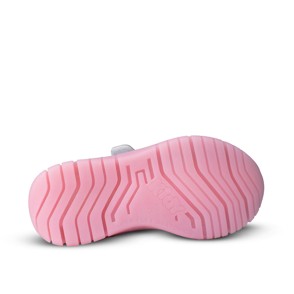 Tênis Infantil Menina Kidy Ultra Flex Prata Macio Anatômico