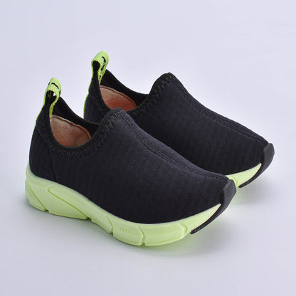 Tênis Kidy Energy Bebê Respitec Preto com Neon - Calce Fácil, Leve e Confortável