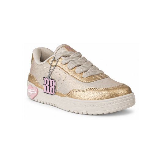 Tênis Infantil Menina Kidy K360 Estilo Marfim/Ouro Rebecca Bonbon