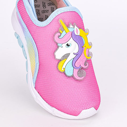 Tênis Infantil Feminino Kidy Mais Rosa Tie Dye com Unicórnio