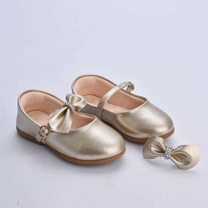 Sapatilha Menina  Infantil Kidy Bebê Ouro com Strass