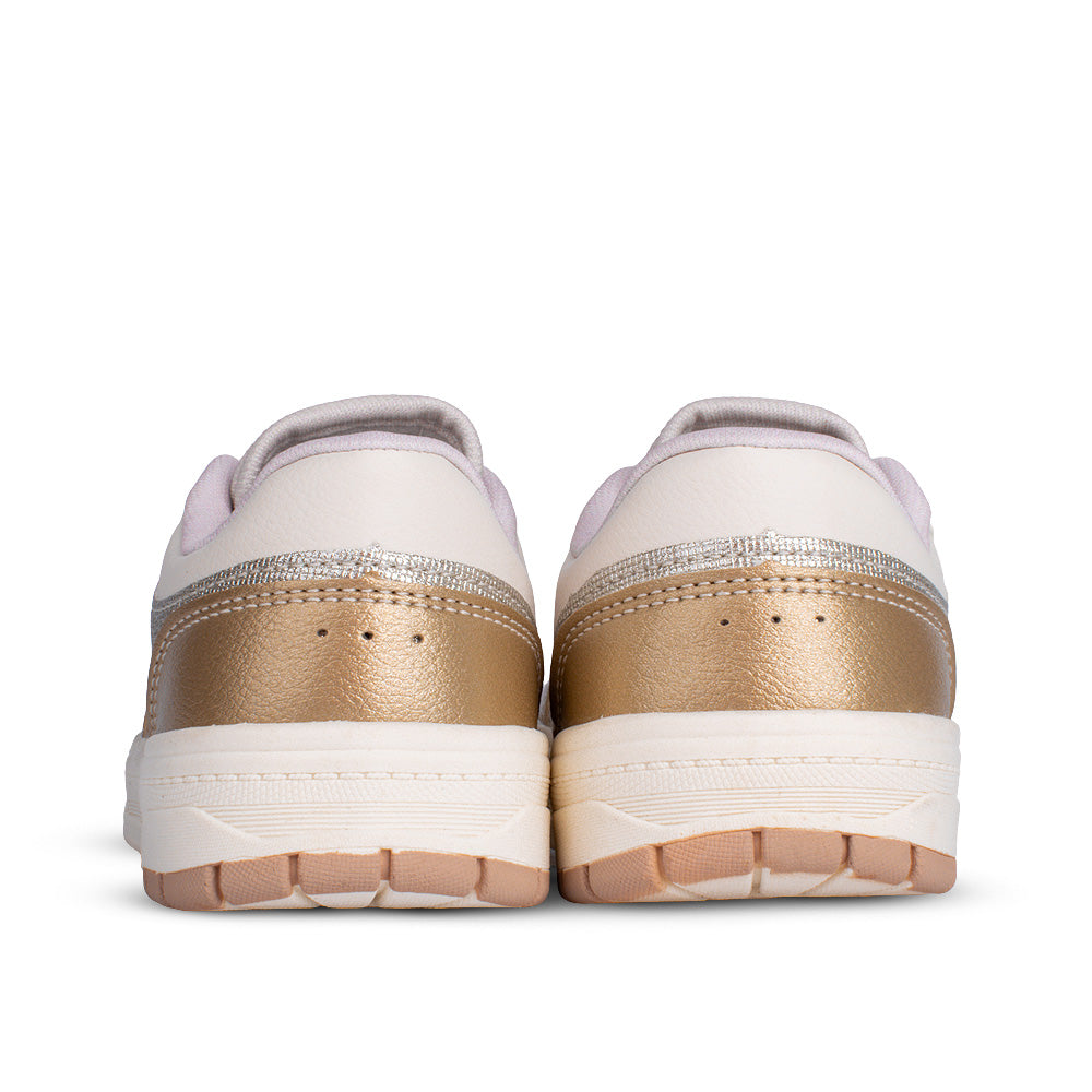 Tênis Infantil Menina Kidy K360 Estilo Respitec Off White/Ouro Delicado Estiloso