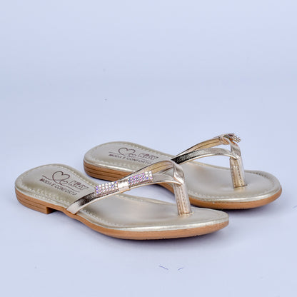 SANDÁLIA INFANTIL MENINA KIDY FLAT IBIZA OURO