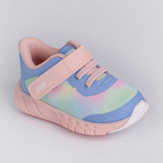 Tênis Menina Infantil Kidy Equilíbrio Azul Bebê e Colorido