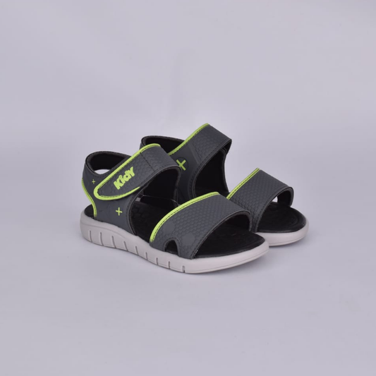 Sandália Menino Infantil Kidy Toys Grafite e Verde Neon