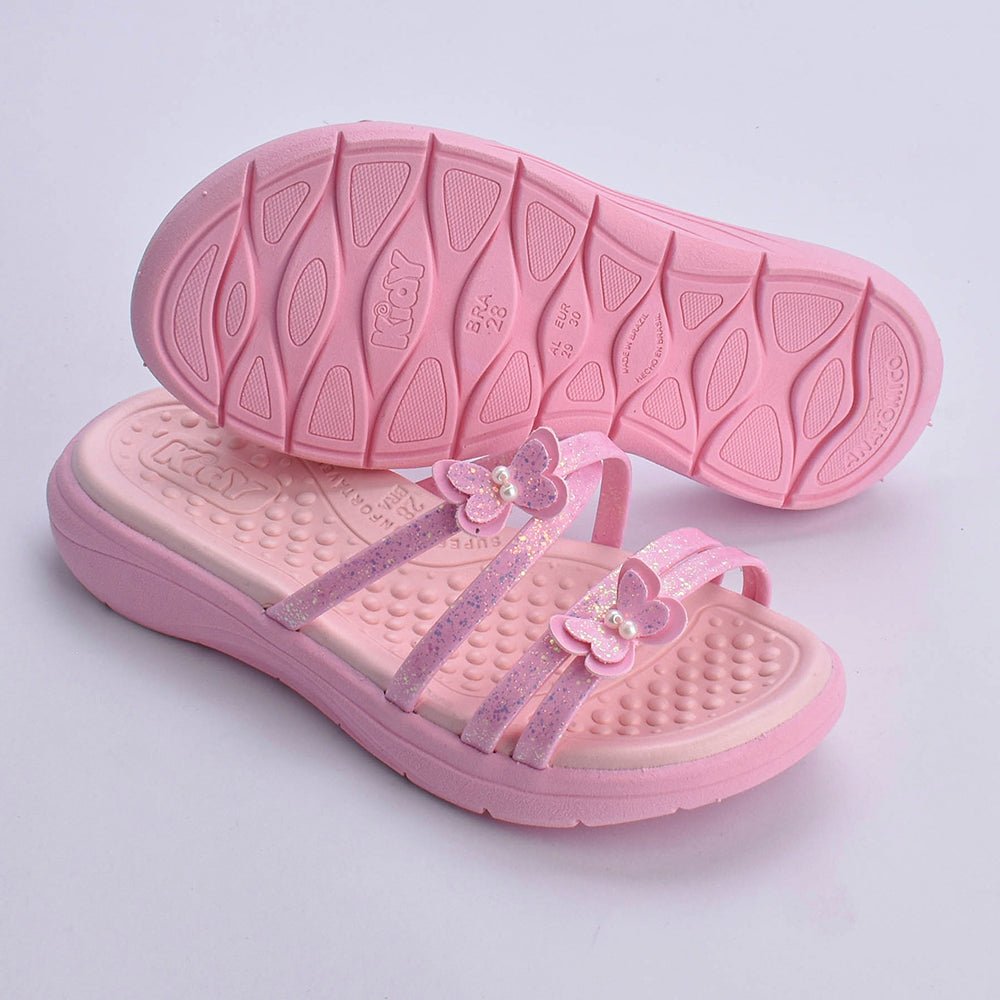 Kit Chinelo Infantil Menina Fly Rosa + Livro Bob Goods - Kidy Calçados - Chinelo