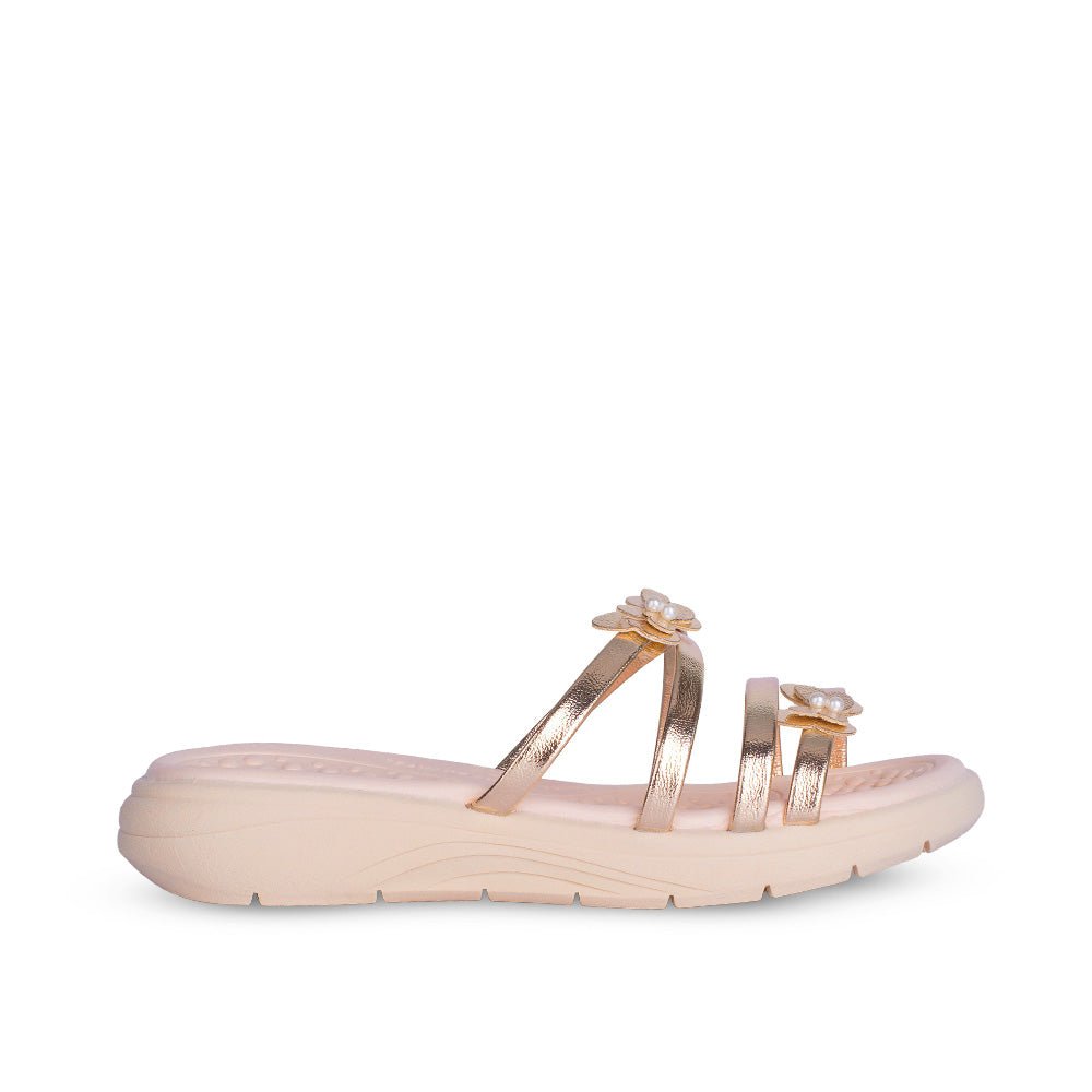 Kit Chinelo Menina Infantil Fly Dourado + Livro Bob Goods - Kidy Calçados - Chinelo