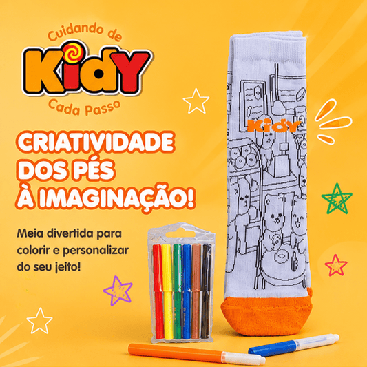 Kit Meia Kidy Goods Canetinha para Pintar Brinquedo - Kidy Calçados - 