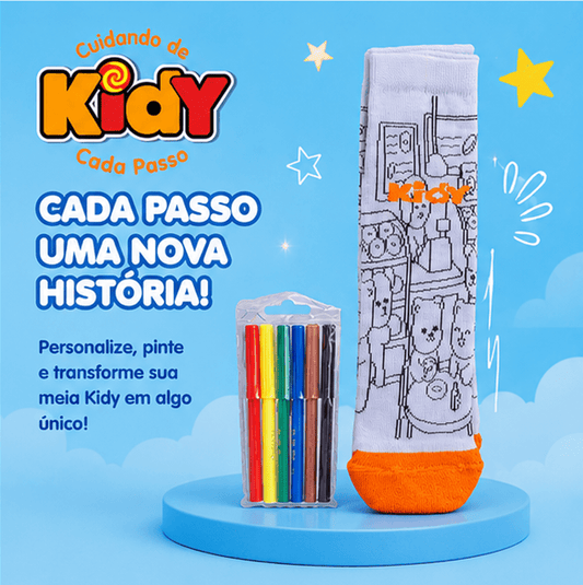 Kit Meia Kidy Goods Canetinha para Pintar Brinquedo - Kidy Calçados - 