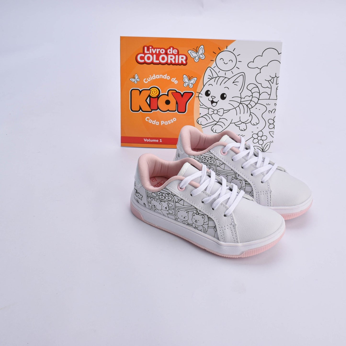 Kit Tênis Infantil Menina Astral Branco + Livro Bob Goods - Kidy Calçados - Tênis