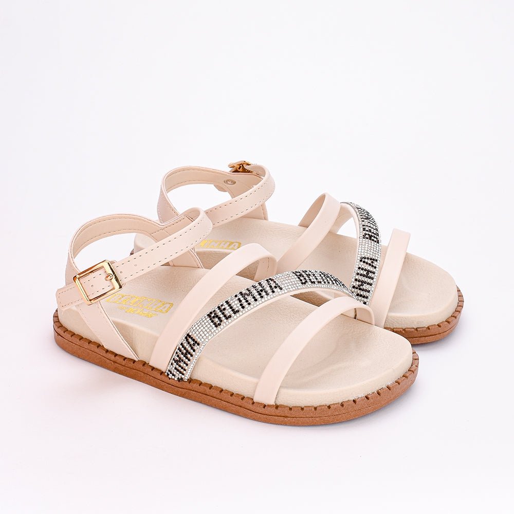 Papete Menina Infantil Kidy Fashion Marfim - Kidy Calçados - Sandália e Papete