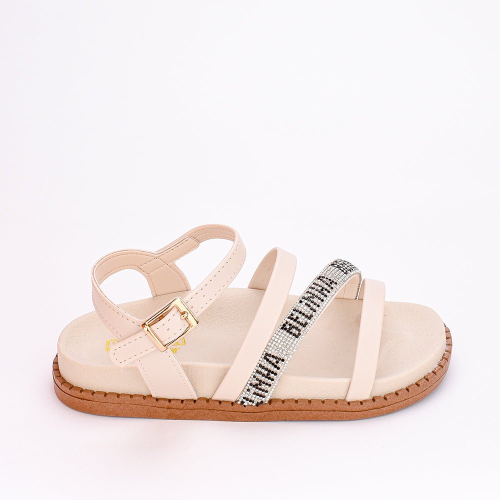 Papete Menina Infantil Kidy Fashion Marfim - Kidy Calçados - Sandália e Papete