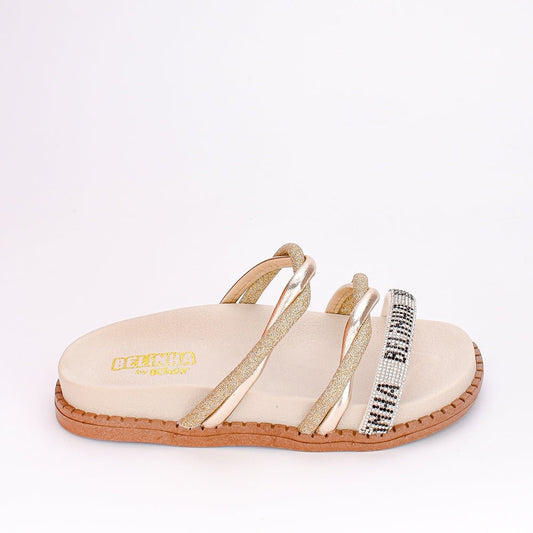 Papete Menina Infantil Kidy Fashion Ouro - Kidy Calçados - Sandália e Papete