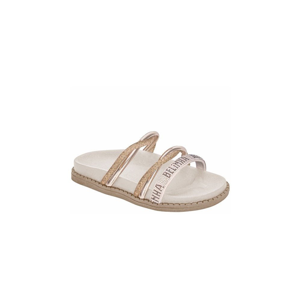 Papete Menina Infantil Kidy Fashion Ouro - Kidy Calçados - Sandália e Papete